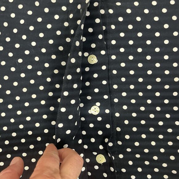 Vintage Liz Claiborne Petite Sz 8 M Blouse Hidden Button Front Polka Dots Office - Picture 9 of 15